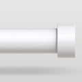 White Curtain Rods for Windows 36 to 176 Inch(3-14 Feet),1" Diameter Rods with Modern Style End Cap Finials,Size:36-176 Inch