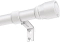 1” Diameter Curtain Rods Itself is 30 to 60 inch 1 Pack Fit 30-54 inch Window with Heavy Duty Adjustable Rod Matte White Splicing Metal Extra Long Curtain Rod for Windows