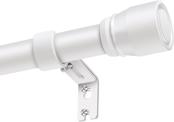 1” Diameter Curtain Rods Itself is 30 to 144 inch 2 Pack Fit 30-142 inch, 66 to 120 inch Window with Heavy Duty Adjustable Rod Matte White Splicing Metal Extra Long Curtain Rod for Windows