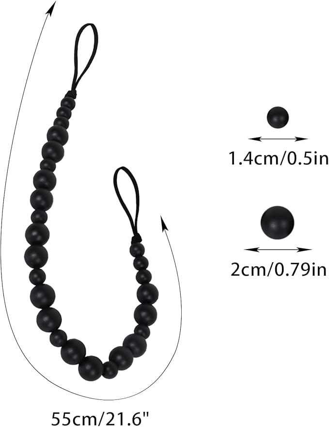 4 Pieces Wood Bead Curtain Tieback Boho Curtain Tiebacks Curtain Holdbacks for Wall Curtain Ties Window Treatment Curtain Tie Backs with Hooks for Bedroom Wall Dining(Black Color, 4)