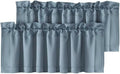 H.VERSAILTEX Blackout Valances for Windows,Kitchen Window Valance Curtains for Living Room/Bedroom/Bathroom Privacy Decorative Rod Pocket，2 Panels，52" W x 18" L, Stone Blue