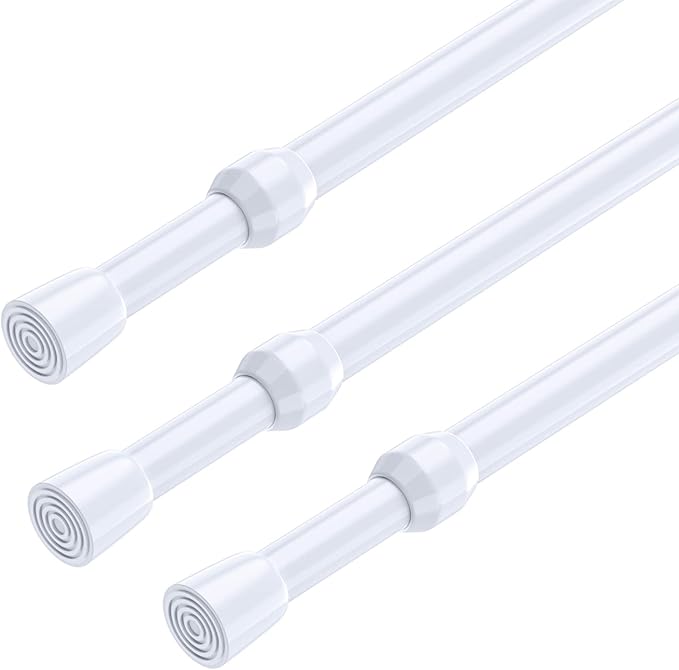 AIZESI Spring Tension Rods Adjustable 26 to 39 inch Tension Curtain Rod Small Tension Rod No Drilling Expandable Spring Loaded Curtain Tension Rod,Suitable for Doors and Windows 28 to 36 inch