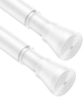 AIZESI Spring Tension Rods Adjustable Tension Curtain Rod Small Tension Rod No Drilling Expandable Spring Loaded Curtain Tension Rod?White,45" to 77"-2Pcs)