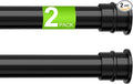 2 Pack No Drill Tension Curtain Rods 28 to 41 Inch Black Small Curtain Rod Adjustable No Drilling for Window,Kitchen,Closet,Doorway,Bedroom