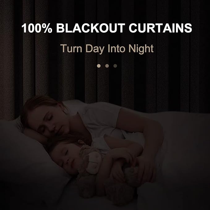 100% Blackout Shield Soft Pink Linen Blackout Curtains for Bedroom 90 Inches Long, Back Tab/Rod Pocket Living Room Drapes, Thermal Insulated Blackout Curtains 2 Panels Set, 50" W x 90" L