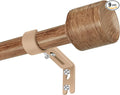 1” Diameter Curtain Rods Itself is 30 to 144 inch 2 Pack Fit 30-142 inch, 66 to 120 inch Window with Heavy Duty Adjustable Rod Matte Wood Grain Splicing Metal Extra Long Curtain Rod for Windows