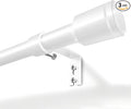 5/8” Diameter Curtain Rods 30-45 Inch, for 30-39 Inch Windows, Adjustable Splicing White Curtain Rods for Windows with Brackets, Window Rod Long Small Curtains Rod, 2 Pack