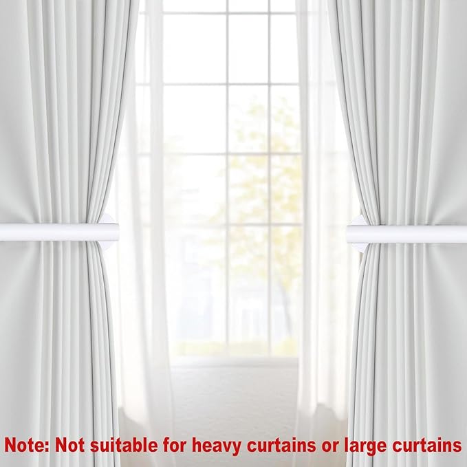 4pcs Curtain Holdbacks, Screw-in Curtain Tiebacks Curtain Tie Backs Curtain Holders for Wall Mounted Curtain Pull Backs for Drapes, Curtain Side Holders Hooks, 304 Stainless Steels, White