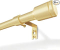 5/8” Diameter Curtain Rods 30-120 Inch, for 30-114 Inch Windows, Adjustable Splicing Gold Curtain Rods for Windows with Brackets, Window Rod Long Small Curtains Rod