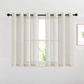 NICETOWN Semi Sheer Linen Curtains 54 inch Long for Bedroom, Decorative Flax Linen Blend Drapes Privacy with Light Filtering for Kitchen/Cafe/Bathroom, Natural, W52 x L54, 2 Panels