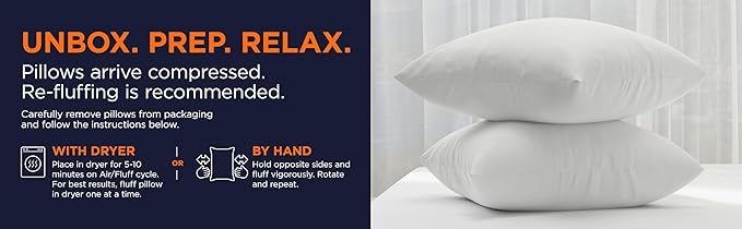 Amazon Basics Square Hypoallergenic Pillow Insert, Down Alternative Fiberfill, Sofa Bed Couch Decorative Stuffer, 20", 4-Pack