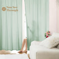 HOMEIDEAS Non-See-Through Sage Green Privacy Sheer Curtains, 52 X 96 Inches Long 2 Panels Sheer Curtains Light Filtering Window Drapes for Bedroom Living Room