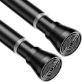 AIZESI Black 2pcs Spring Tension Rods 17 to 26 Inch, Small Curtain Rods No Drilling, Adjustable Curtain Rod Non-Slip, Short Tension Rod Non-Slip For Windows Closet Bedroom Kitchen