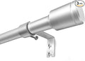 5/8” Diameter Curtain Rods 30-45 Inch, for 30-39 Inch Windows, Adjustable Splicing Silver Curtain Rods for Windows with Brackets, Window Rod Long Small Curtains Rod