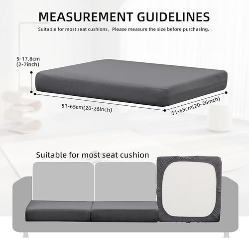 12Pcs Outdoor Cushion Covers, Patio Cushion Covers,Stretch Elastic Slipcovers, Replacement Washable & Reusable Furniture Protector for Patio Couch (Grey,Cover Only)