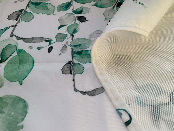 2 Pack Watercolor Green Leaves Window Valance for Bedroom Living Room, Spring Leaf Vine Plant Curtains Valanes for Windows, 3" Rod Pocket Window Treatment for Home Decorations, 54 x 18 Inch, 2 Pcs