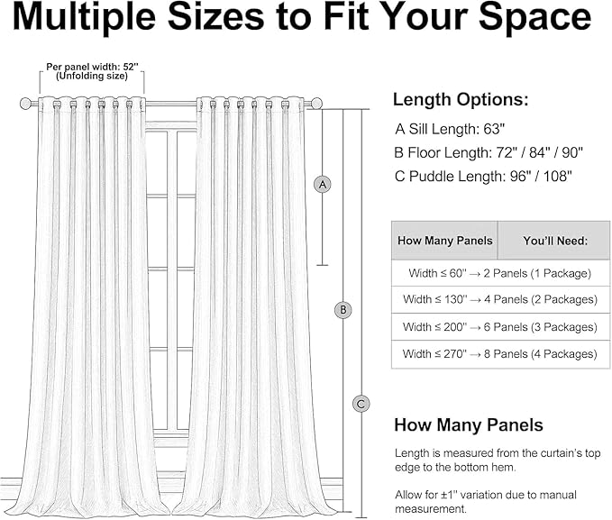 102 inch blackout curtains for Sliding door 2 Panels 100% Blackout Linen texture Beige White Window Drapes with Back Tab Rod Pocket Light Blocking Thermal Insulated Curtains for Bedroom Living Room