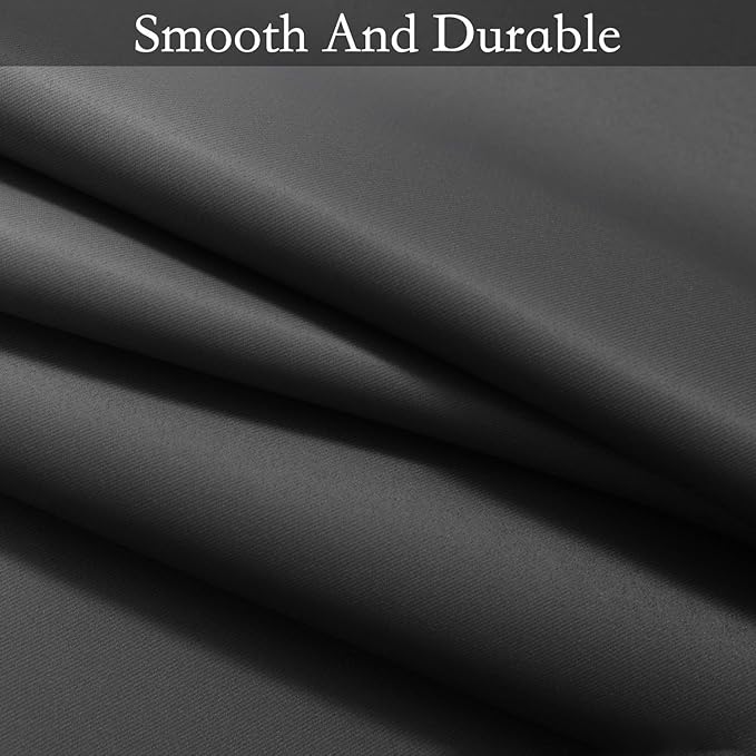 SimpleHome Ombre Room Darkening Curtains for Bedroom, Gradient Black to Grey White Light Blocking Thermal Insulated Grommet Window Curtain/Drapes for Living Room,2 Panels, 42x84 inches Length