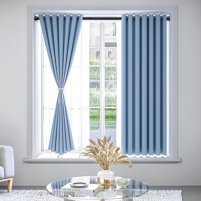 AIZESI Black Spring Tension Curtain Rods 28 to 48 Inch, Adjustable Curtain Rods No Drilling, Expandable Spring Curtains Rod, Non-slip Shower Curtain Rod for Bathroom Closet Doorway (7/8" Diameter)