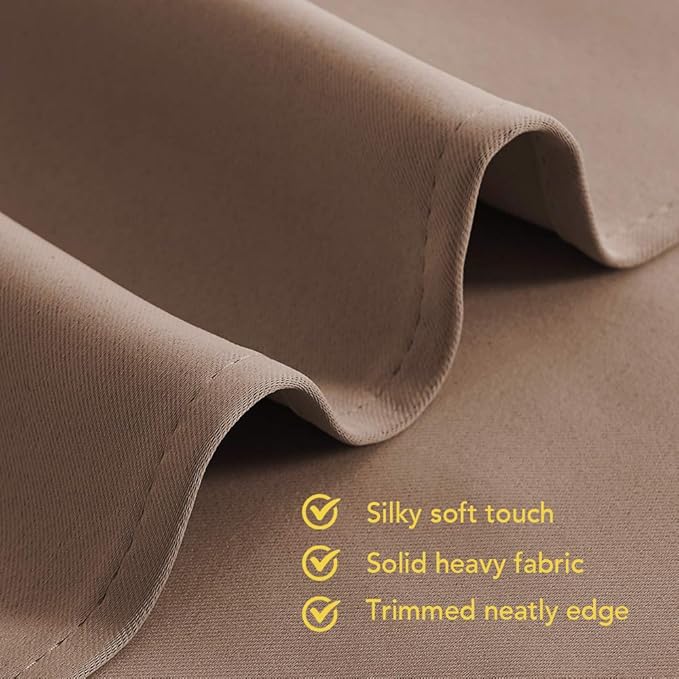 NICETOWN Kitchen Blackout Curtains and Drapes, 1 Pair, 34 inches by 70 Inch, Cappuccino, Triple Weave Energy Saving Thermal Insulated Solid Grommet Blackout Panels for Patio