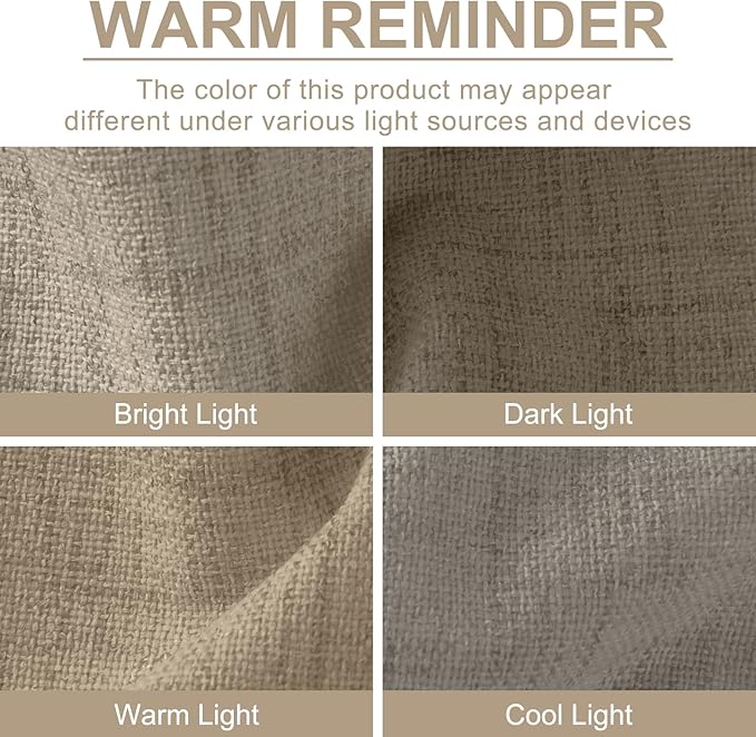 100% Blackout Shield Linen Blackout Curtains for Bedroom 120 Inches Long, Back Tab/Rod Pocket Living Room Drapes, Thermal Insulated Blackout Curtains 2 Panels Set, 50" W x 120" L, Faux Linen