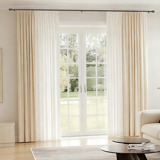 5/8” Diameter Curtain Rods 30-120 Inch, for 30-114 Inch Windows, Adjustable Splicing Antique Bronze Curtain Rods for Windows with Brackets, Window Rod Long Small Curtains Rod