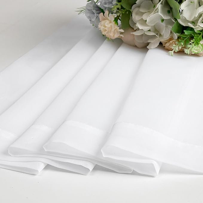 Aiyufeng 108 Inch White Sheer Window Curtains for Farmhouse, Rod Pocket Voile Window Treatment Vertical Panels for Study Room/Bedroom/Living Room, White, W40 x L108, 2 Panels