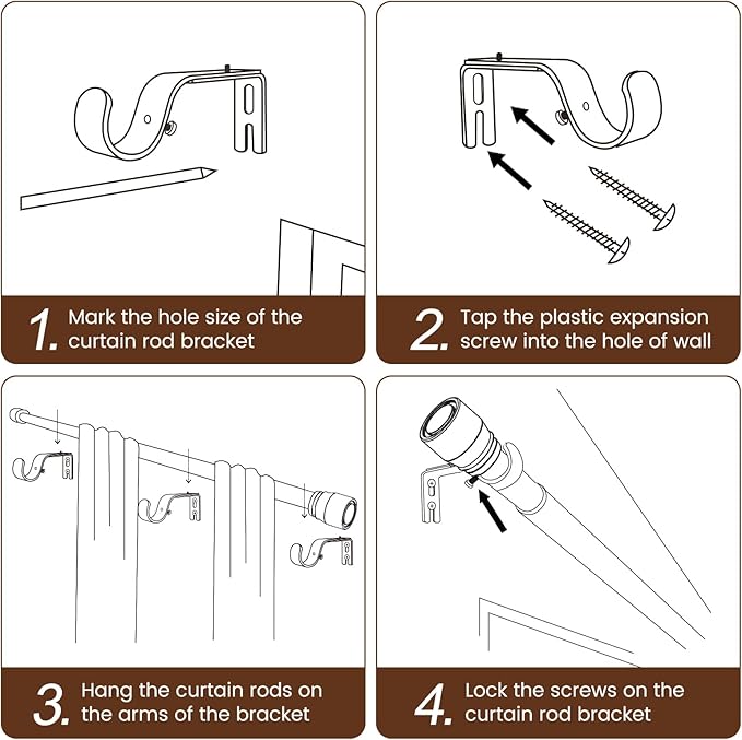 1” Diameter Matte Black Curtain Rods Itself is 30 to 90 inch, 1 Pack Fit 30-84 inch Windows with Heavy Duty Adjustable Rod 1 Inch Diameter Splicing Metal Extra Long Curtain Rod