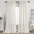 2 Panels Set Cream Linen Curtains 108 inches Long for Living Room Extra Long Back Tab Curtains Neutral Farmhouse Light Filtering Semi Sheer Linen Drapes Ceiling to Floor for Large Window Ivory 9 FT