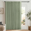 100% Blackout Shield Linen Blackout Curtains for Bedroom 84 Inches Long, Back Tab/Rod Pocket Living Room Drapes, Thermal Insulated Blackout Curtains 1 Panel Set, 100" W x 84" L, Sage