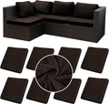 8Pcs Stretch Velvet Patio Cushion Cover,Fluffy,for Fall Outdoor Couch Cushion Cover Replacement,Washable Indoor Outdoor Cushion Slipcovers(Coffee,Cover Only)
