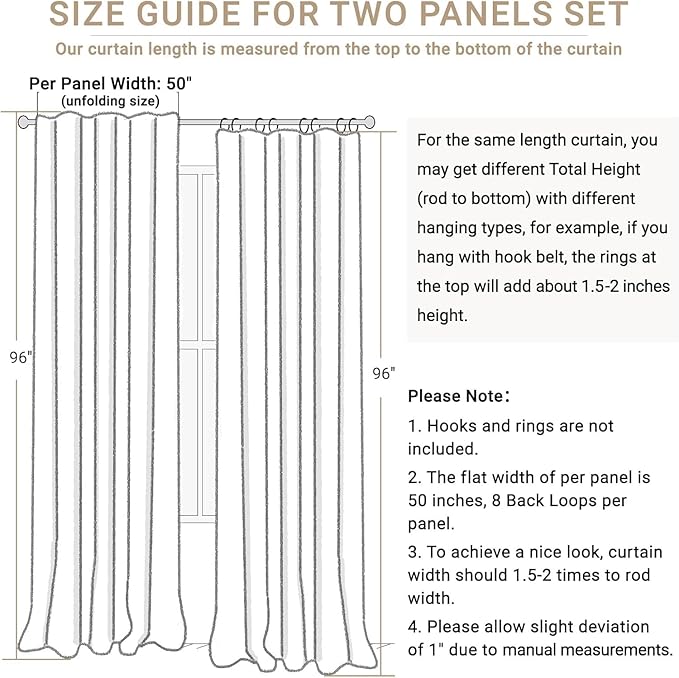 100% Blackout Shield Linen Blackout Curtains for Bedroom 90 Inches Long, Back Tab/Rod Pocket Living Room Drapes, Thermal Insulated Blackout Curtains 2 Panels Set, 50" W x 90" L, Stone Blue