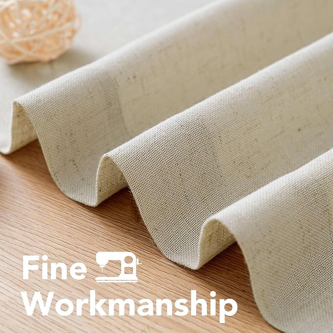 H.VERSAILTEX Living Room Linen Curtains - Semi Sheer, Nickel Grommet, Energy Saving, Light Filtering Window Treatments - Panels for Bedroom, Castle Wall, 2 Panels, 52 x 84 Inch