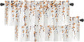 2 Pack Watercolor Orange Leaves Window Valance for Bedroom Living Room, Fall Leaf Curtains Valanes for Windows, 3" Rod Pocket Window Treatment for Autumn Home Decorations, 54 x 18 Inch, 2 Panel