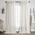38 inches Wide Back Tab Linen Curtains 96 inches Long 2 Panels Set for Living Room Sliding Glass Door Ivory Cream Sheer Curtains Neutral Rustic Farmhouse Linen Drapes Floor to Ceiling Length
