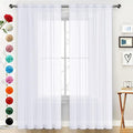 SpaceDresser Sheer Window Treatment Rod Pocket Curtain Panels for Kitchen Bedroom Living Room Drapes Sunlight Filtering Privacy Semi Home Decor Assorted Colors Sizes (Optical White, 52 W x 108 L)