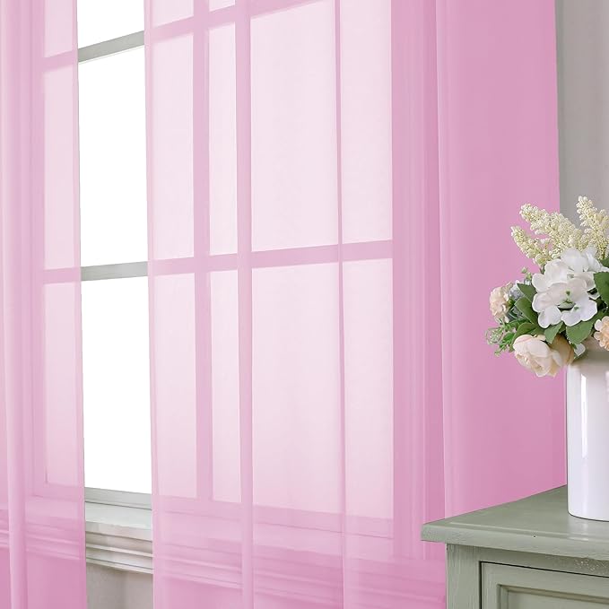 Aiyufeng Sheer Pink Curtains 72inches Long