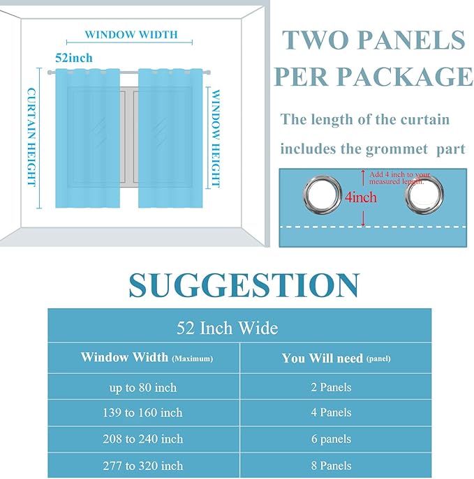 Estelar Textiler Teal and Brown Blackout Curtains for Bedroom, Thermal Insulated Drapes 108 Inches Long, Full Light Blocking Energy Saving Long Curtains for Living Room, 52Wx108L, 2 Panels