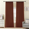 102 Inch Linen Curtains for Living Room, Pinch Pleated Curtain with Hooks Rings Rustic Textured Semi Sheer Light Filtering Pleat Drapes for Bedroom Dining Room, Chestnut Brown, 2 Panel, 40x102