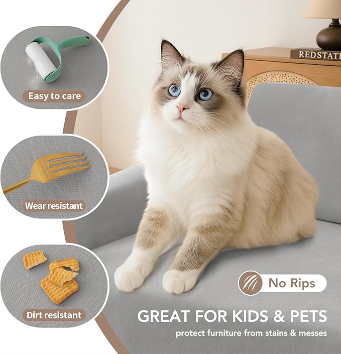 Armchair Couch Cover for Dogs 1 Cushion, Washable Recliner Covers Sofa Protector, Oversized Single Chair Covers, Accent Chair Couch Slipcovers, Pet Couch Cover Blanket Throws(71"x91", Grey)