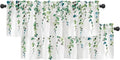 2 Pack Watercolor Green Leaves Window Valance for Bedroom Living Room, Spring Leaf Vine Plant Curtains Valanes for Windows, 3" Rod Pocket Window Treatment for Home Decorations, 54 x 18 Inch, 2 Pcs