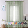 Aiyufeng Long Sheer Bedroom Curtains 2 Panel Sets 108" Inch Length - Transparent Light Weight Soft Sage Window Treatment Panels for Study Room/Living Room/Guest Room, W40 X L108 inches