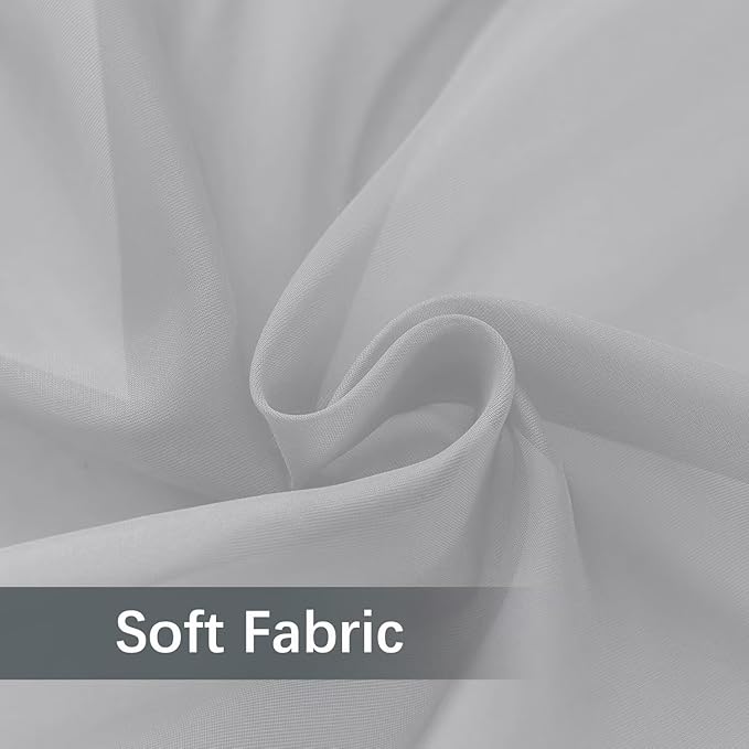 youleyar Solid Sheer Rod Pocket Curtain Voile Draperies 2 Panels White Beige Black Grey Ivory 52 Inch Width 90 Inch Long 1 Pair for Kitchen Bedroom Children Living Room Yard (Silver Grey,52Wｘ90L)