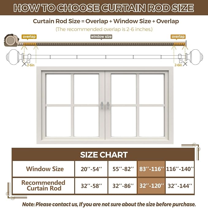 7/8 inch Curtain Rods for Windows 66 to 120 Inch, USFOOK Telescoping Splicing Drapery Rods, Decoration for Home with Luxury Gold Decorative Translucent Finials