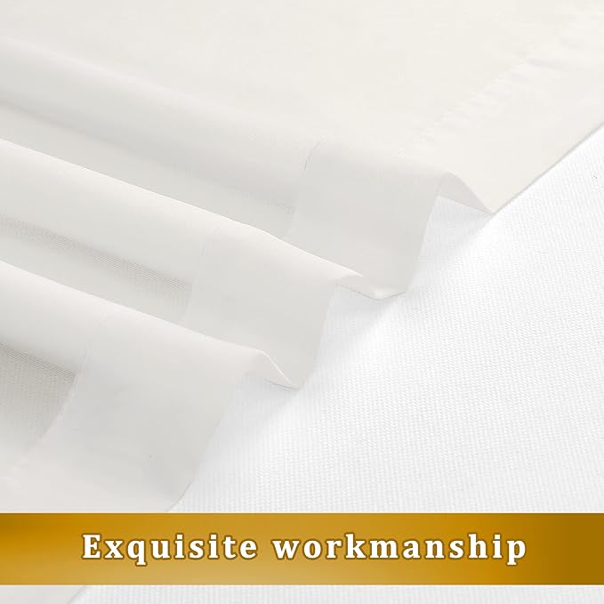 Aiyufneg Ivory Sheer Curtains 36 inch Length Kitchen Tiers Short Voile Curtains/Drapes Solid Sheers Cafe Curtains Voile Bathroom Small Half Window Curtains 2 Panels Set, Rod Pocket, 40" Wx36 L