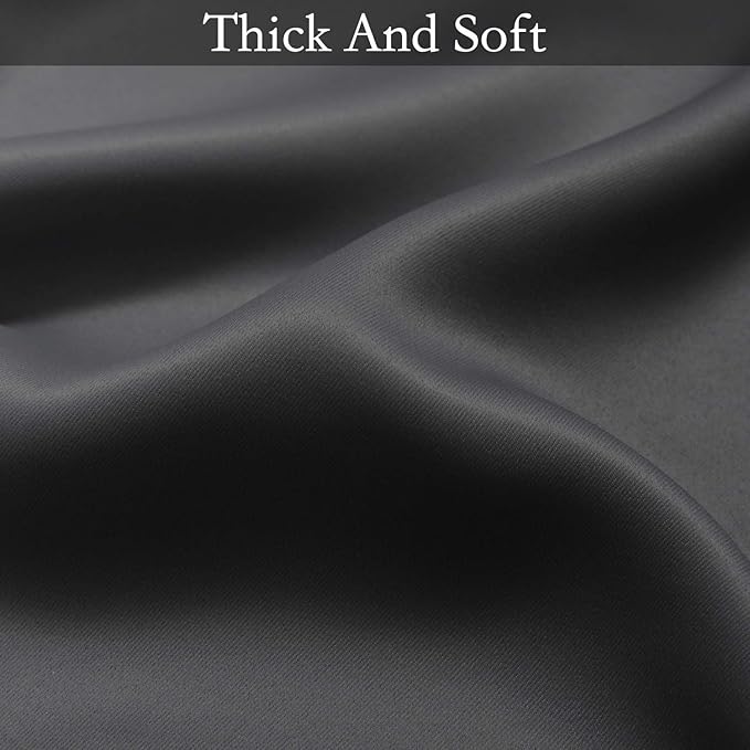 SimpleHome Ombre Room Darkening Curtains for Bedroom, Gradient Black to Grey White Light Blocking Thermal Insulated Grommet Window Curtain/Drapes for Living Room,2 Panels, 42x84 inches Length