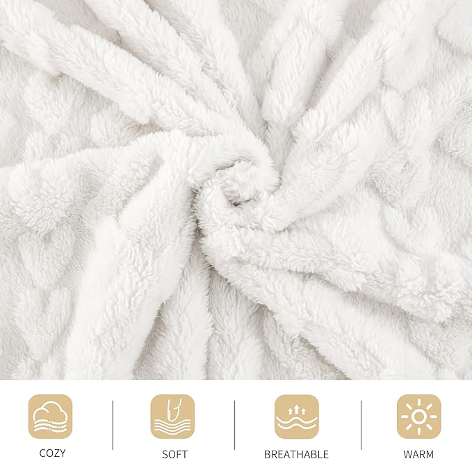 Aganear Blanket King Size - Lightweight Portable Fuzzy Cozy Soft Blankets for Couch, Sofa, Bed, Breathable and Skin-Friendly for All Season Accessories(108"x90", White)