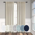 Beige Curtains 38 Inch Width for Living Room 2 Panels Back Tab Rod Pocket Flax Linen Semi Sheer Light Filtering Mini Curtains for Door Window Boho Farmhouse Bedroom Decor Tan 38 Inch Wide by 96 Long