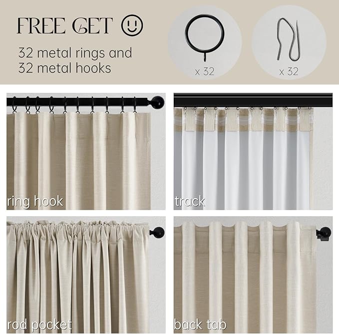 78 Inch Custom Made Curtains for Sliding Door Closet Doors 100% Blackout Curtains for Living Room Bedroom Back Tab Pleated Heat Blocking Insulated Drapes Heat Neutral White (W52" x L78") 2 Panels