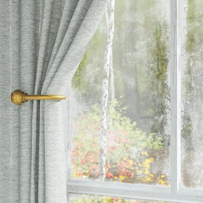 Hion Curtain Holdbacks Gold 6pcs, Curtain Tiebacks Wall Mounted Curtain Hooks Holders for Drapes